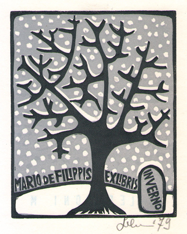 Exlibris Mario de Filippis. Inverno