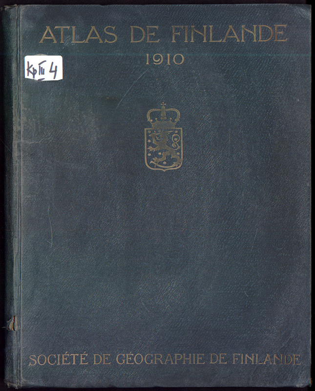Atlas de Finlande 1910. Comite de red. Max Alfthan