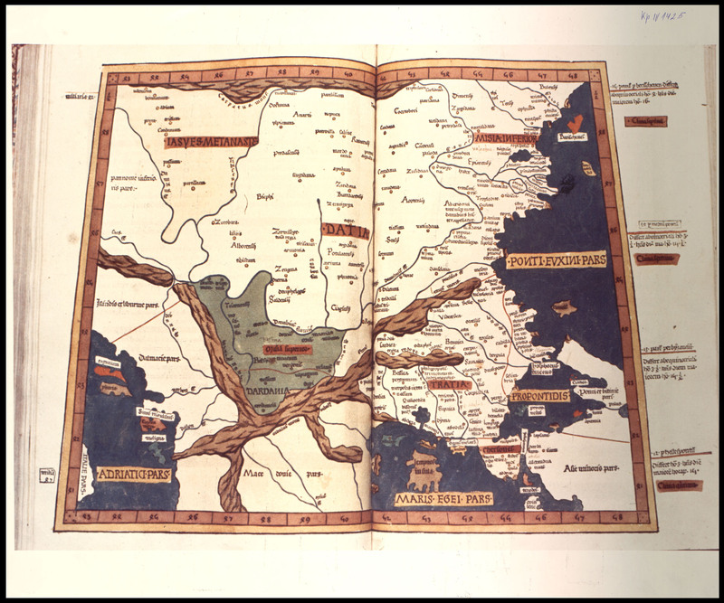 Карта на Балканите от Cosmographia