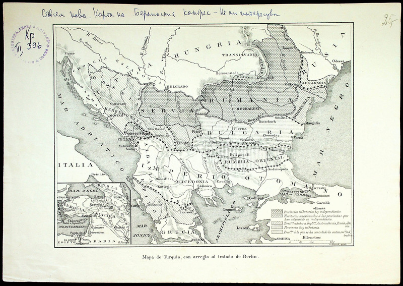 Mapa de Turquia, con arreglo al tratado de Berlin