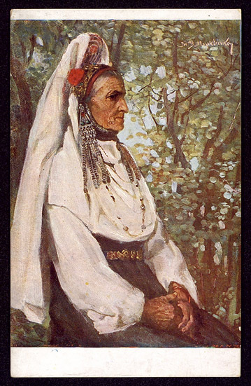 Баба със сукай от Габровските колиби. Paysanne des environs de Gabrovo