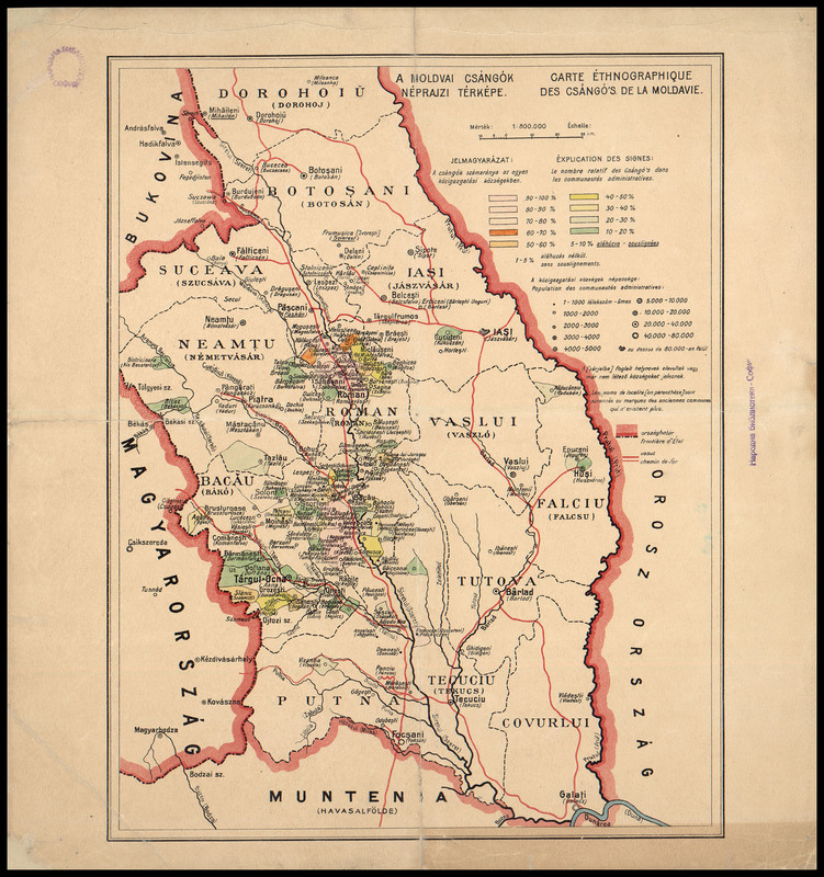 Carte Ethnographique des Csаngо’s de la Moldavie.