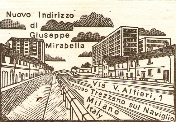 Exlibris Nuovo Indirizzo di Giuseppe Mirabella