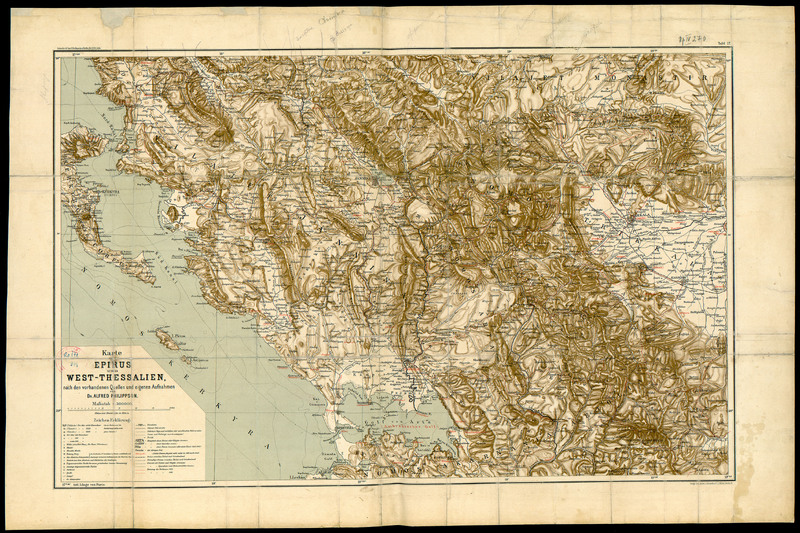 Karte von Epirus und West-Thessalien, nach den vorhandenen Quellen  und eigenen Aufnahmen von Dr. Alfred Philippson