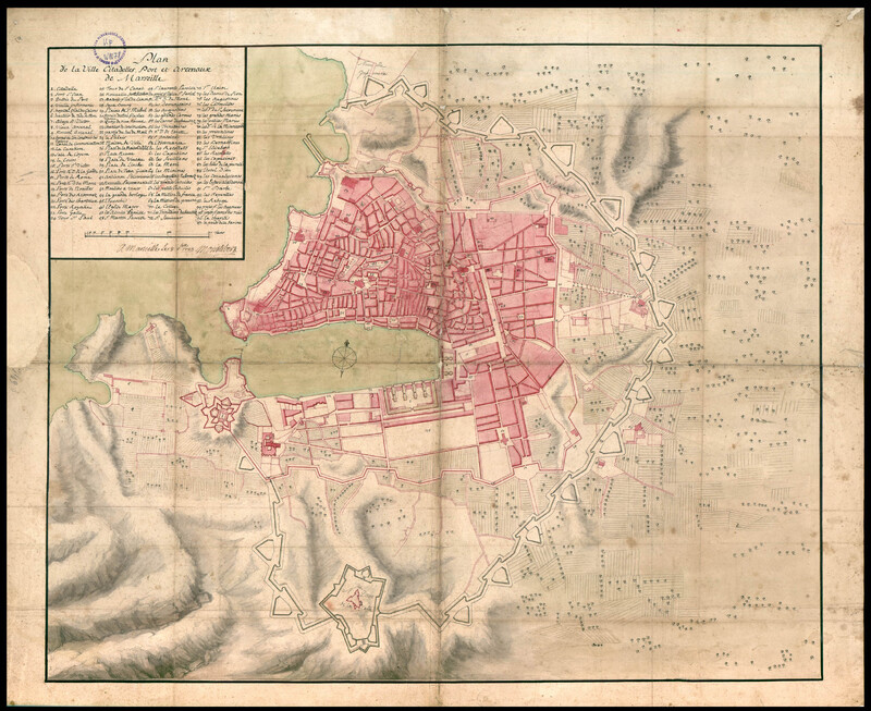 Plan de la ville citadelles, port et arcenaux de Marseille