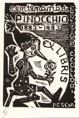 Exlibris Centenario di Pinocchio 1883-1983
