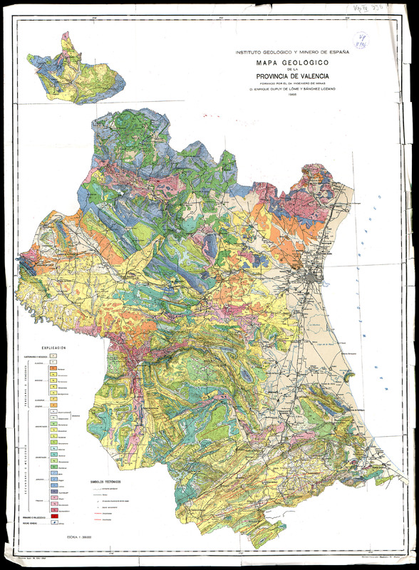 Mapa geologico de la provincia de Valencia