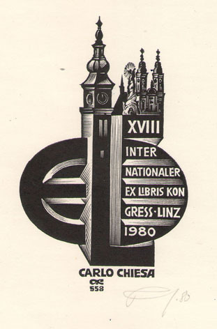 EL Carlo Chiesa. XVIII Internationaler Exlibris Kongress Linz 1980
