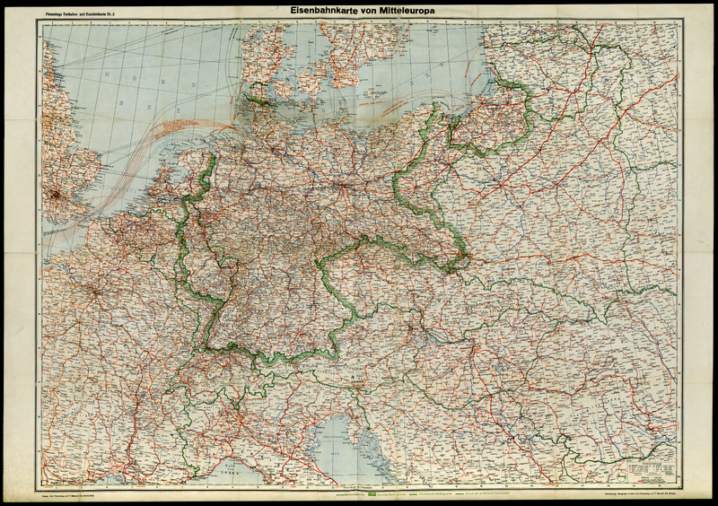 Eisenbahnkarte von Mitteleuropa