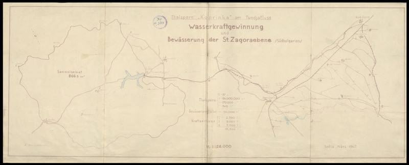 Wasserkraftgewinnung und Bewasserung der St. Zagoraebene / Sudbulgarien /