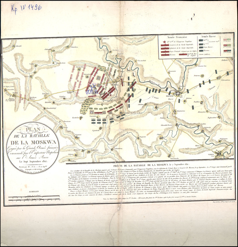 Plan de la bataile de la Moskwa [Borodino] le 7 septembre 1812