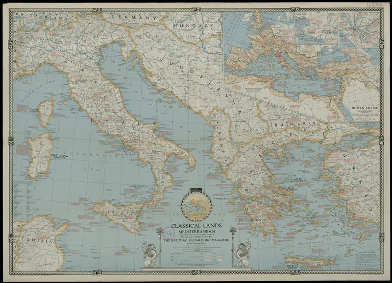 Classical Lands Of The Mediterranean Compiled and Drawn in the Cartographic Section of the National Geographic Society for The National Geographic Magazine