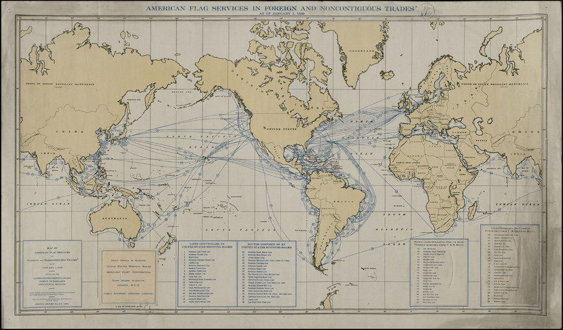 American flag in foreign and noncontiguous trades as of 1 January 1930