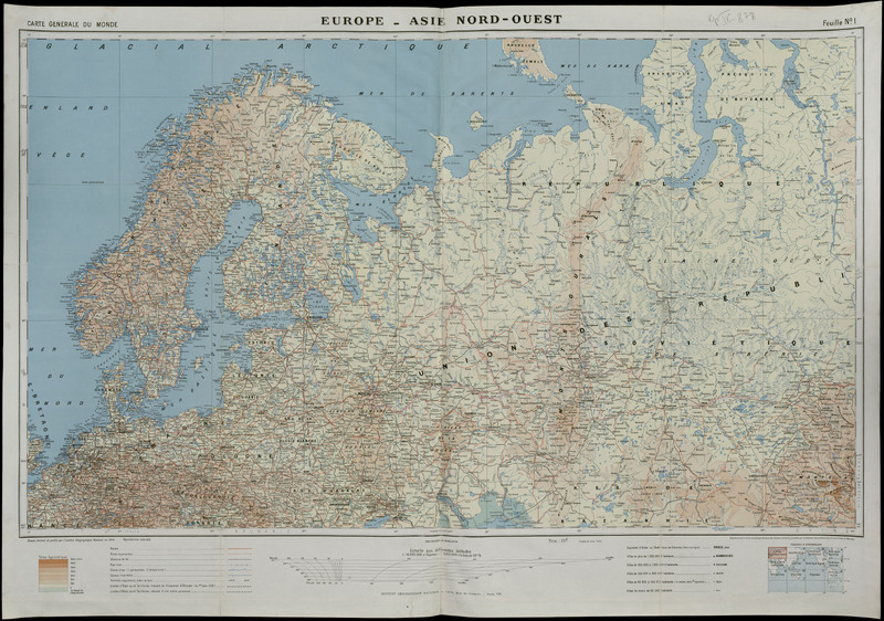 Carte generale du monde. D'apres la carte generale Bathymetrique des Oceans