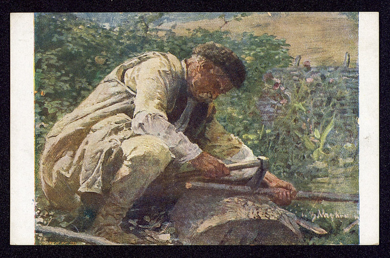 Старец от Трънско. Viellard des envoirons de Trin. Bauer von Trin bei der Arbeit.
