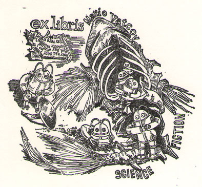 Exlibris Mario Vatcov. Science fiction