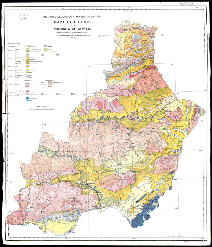 Mapa geologico de la Provincia de Almeria