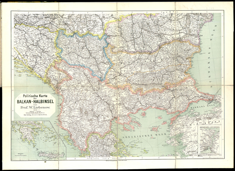 Politische karte der Balkan halbinsel von W. Liebenow