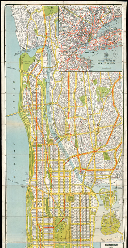 Map of New York. House number and transit guide