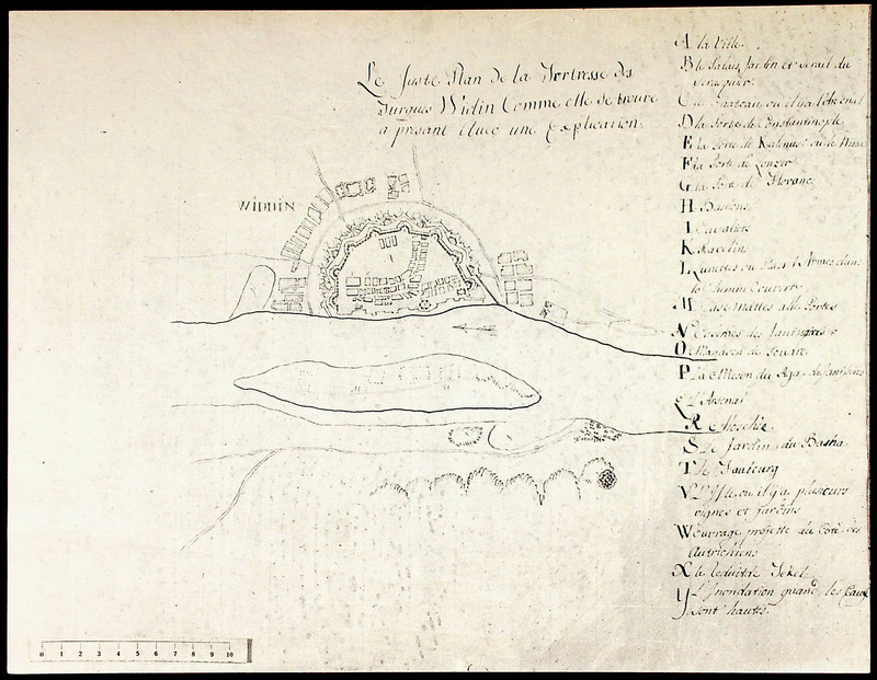 La juste plan de la forteresse des turques Widin. Ifmme elle se trouve a presant avec explication