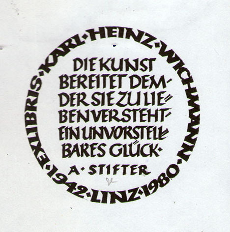 Exlibris Karl Heinz Wichmann. Linz