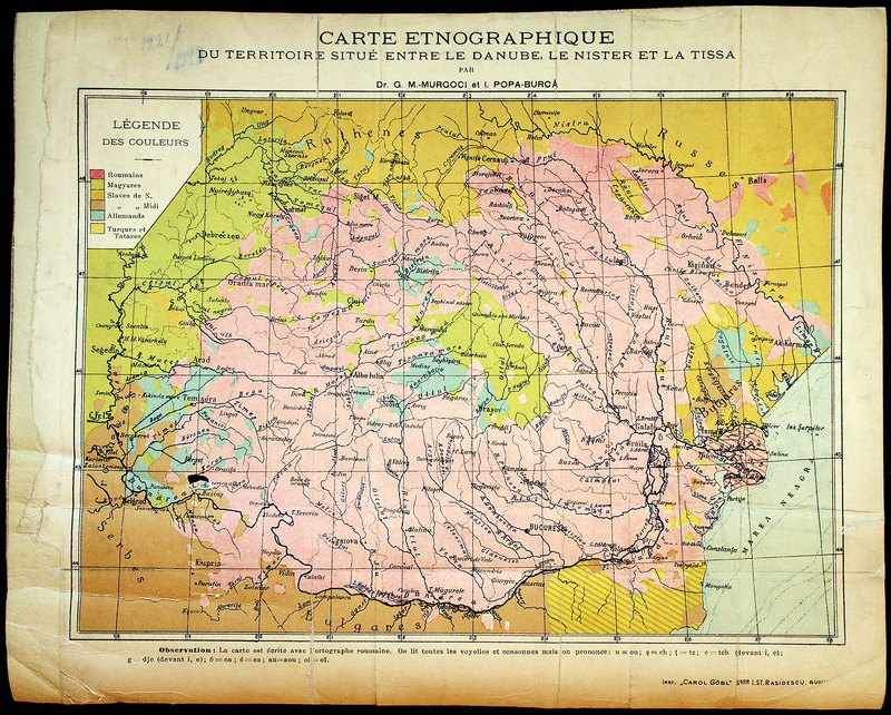 Carte etnographique du territoire situe entre le Danube, le Nister et la Tissa par G. M.