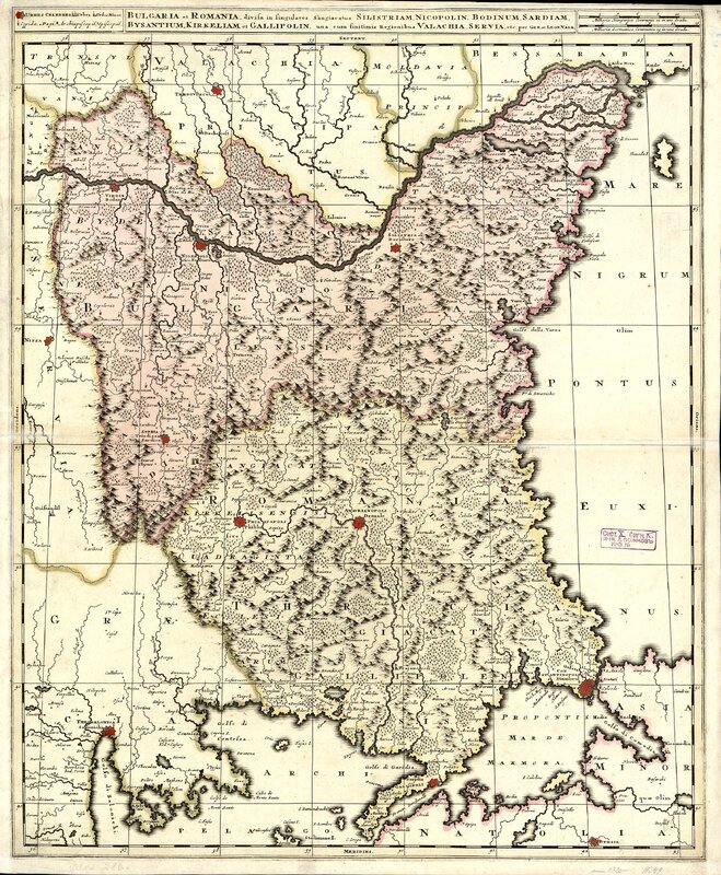 Bulgaria et Romania, divisa in singulares sangiacatus Silistriam, Nikopolin, Bodinum, Sardiam, Bysantium, Kirkeliam et Gallipolin, una cum finitimis regionibus Valachia, Servia , etc.