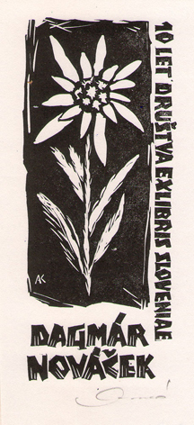 Exlibris Dragmar Novacek. 10 let Drustva exlibris Sloveniae