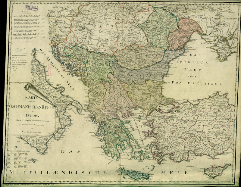 Karte von dem Oschmanischen Reiche in Europa. Nach D'Anville, Schmidt und Santini