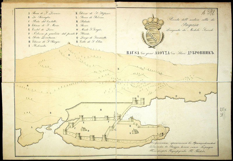 Pianta dell'antica citta di Ragusa.