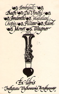 Exlibris Jnstytutu Wichowania Artystycznego