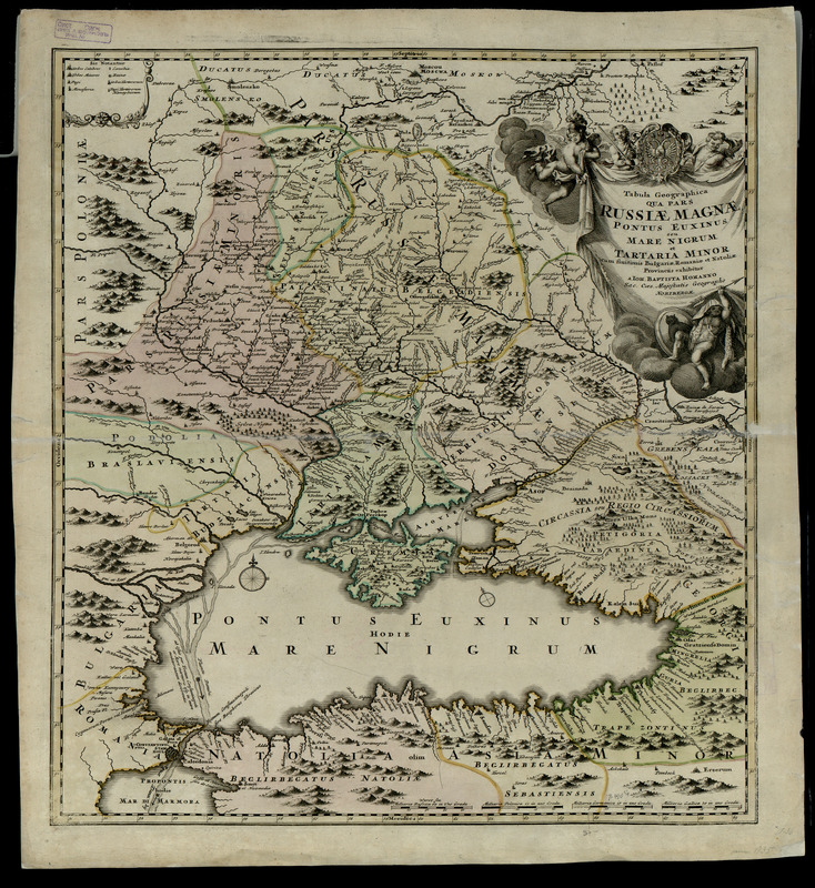 Tabula geographica qua pars Russiae magnae Pontus Euxinus seu Mare Nigrum et Tartaria Minor cum finitimis Bulgariae, Romaniae et Natoliae provinciis