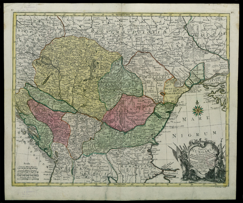 Tabula Hungaria Et Regionum, quae praeterea ab ea dependent, Delineata juxta magnum numerum annotationum et mappas manuscriptas vel impressas, Correcta per Observationes Comitis Marsilii et non-nullorum aliorum, Per Guillielmum De l'Isle