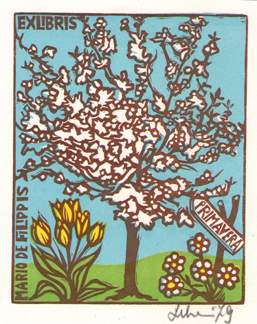 Exlibris Mario de Filippe. Primavera