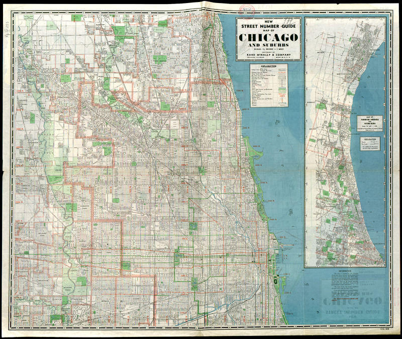 New street number guide map of Chicago and supurbs