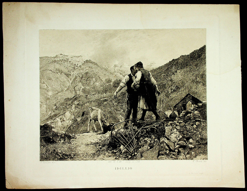 Idillio: paesaggio montano con amanti