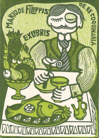 Exlibris Mario de Filippis de re coquinaria