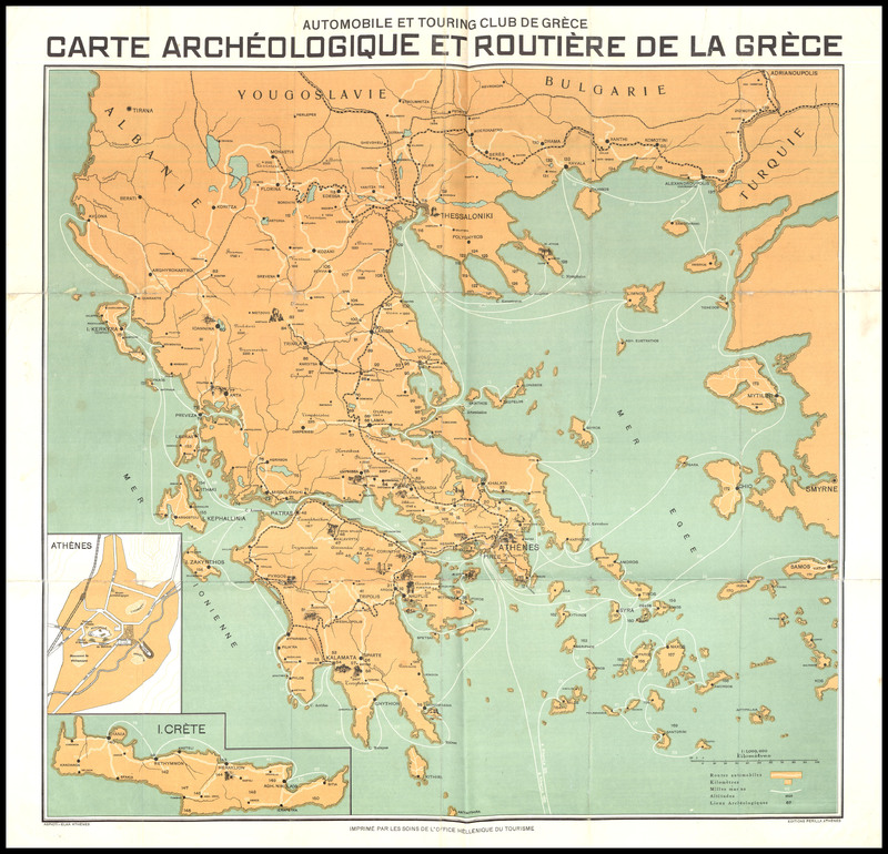Carte archeologique et toutiere de la Grece