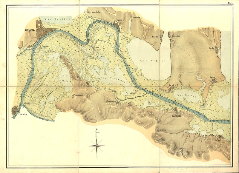 Carte du Danube et de ses embranchements entre Braila et la mer levee en 1870-1871