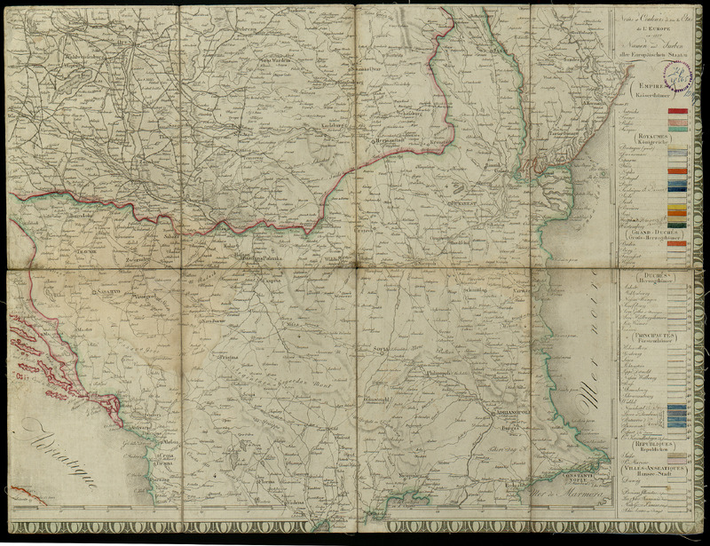 Noms et couleurs de tous les etas de l`Europe en 1812