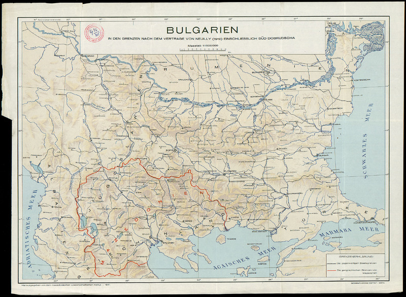 Bulgarien in den Grenzen nach dem  Vertrage von Neuilly (1919) einschliesclich sur Dobrudscha