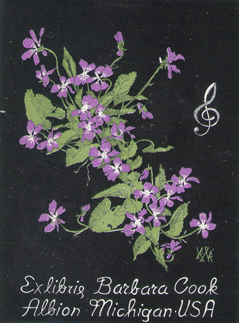 Exlibris Barbara Cook Albion Michigan USA