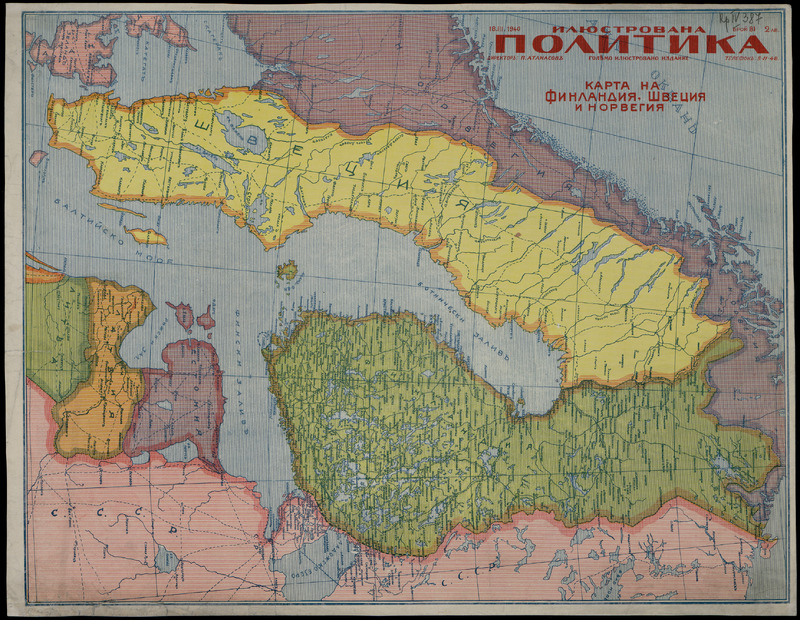 Карта на Финландия, Швеция и Норвегия