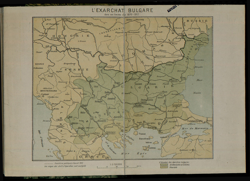L`exarchat Bulgare dans ses limites de 1870-1912