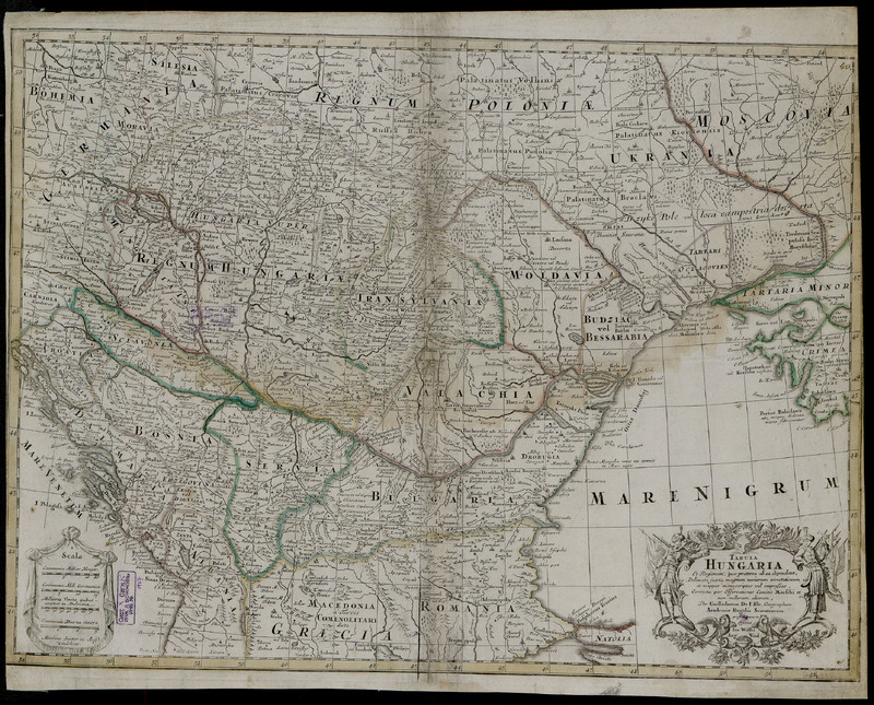 Tabula Hungaria Et Regionum quae praeterea ab ea dependent : Delineata iuxta magnum numerum annotationum et mappas manuscriptas vel impressas, Correcta per Observationes Comitis Marsilii et non nullorum aliorum