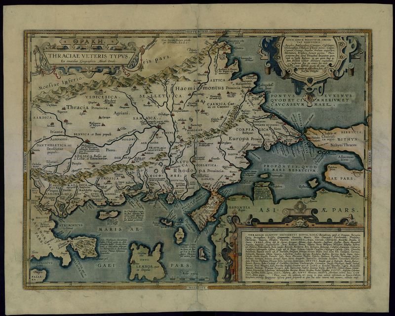 Thraciae Veteris Typus. Ex conatibus Geographicis Abrah. Ortelii.