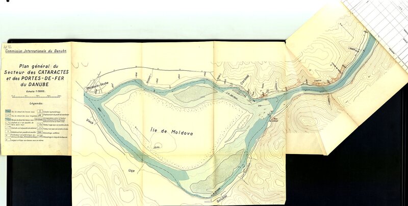 Plan general du secteur des cataractes et des portes-de-fer du Danube