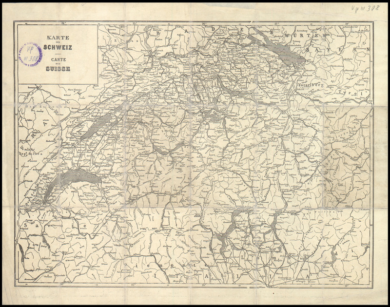 Karte der Schweiz. Plan des horaires