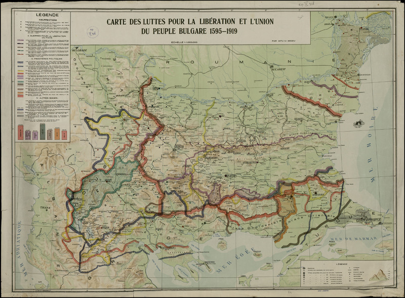 Carte des luttes pour la liberation et l'union du peuple bulgare 1595 -1918