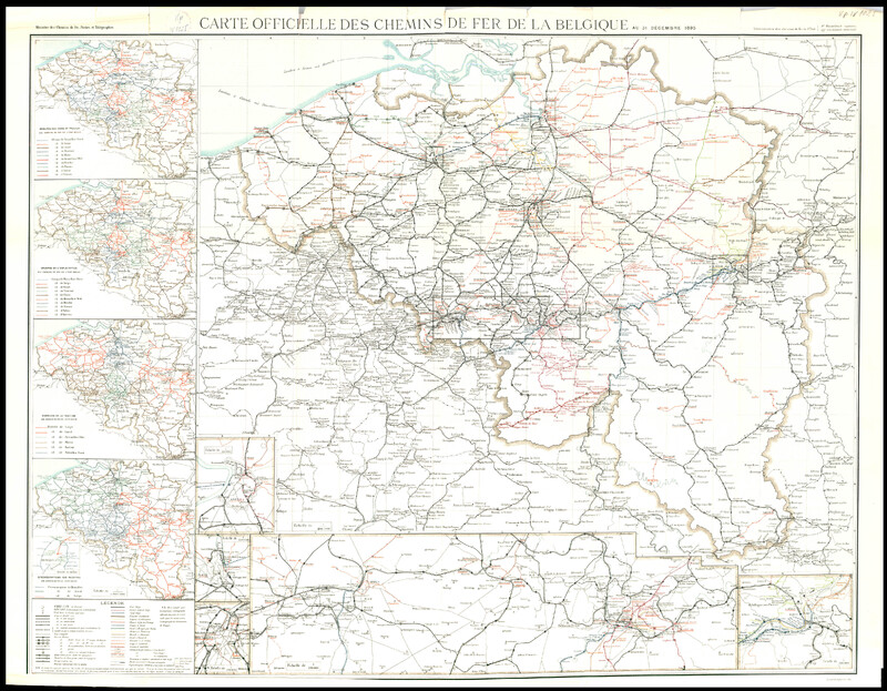 Carte des chemins de fer de la Belgique au 31 dеcembre 1895